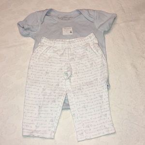 Burts bee baby 6-9 months 2 piece set